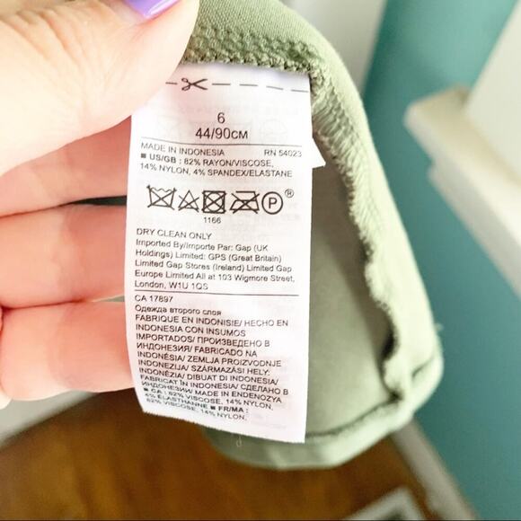 Banana Republic Dress Thick Jersey Knit Sleeveless Stretchy Pockets Green Size 6 - Picture 5 of 10